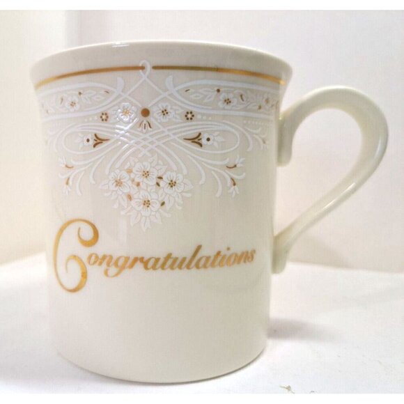 Lenox Set of 2 Bone China Mugs "Congratulations" and "Celebrate" Made in USA - Picture 10 of 12